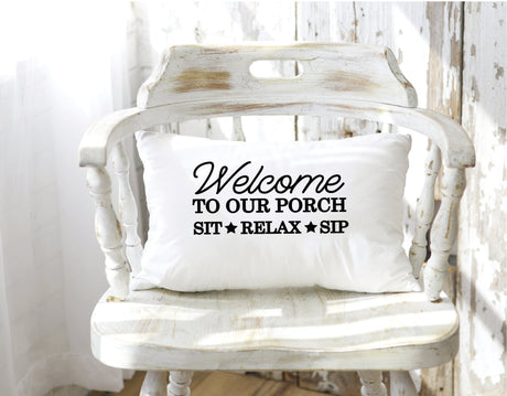 Funny Welcome Porch Pillow, Porch Life Decor, Garden Bench Pillow, Spring Outdoor Pillow, Farmhouse Decor, Custom Pillow, Personalized - Arria Home