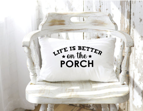 Porch Life Pillow, Outdoor Garden Decor, Porch Swing Chair Pillow, Outdoor Pillows, Lumbar Bench Pillow, Throw Pillow, Country Decor, Gift - Arria Home