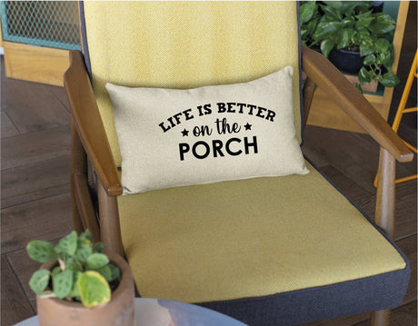 Porch Life Pillow, Outdoor Garden Decor, Porch Swing Chair Pillow, Outdoor Pillows, Lumbar Bench Pillow, Throw Pillow, Country Decor, Gift - Arria Home