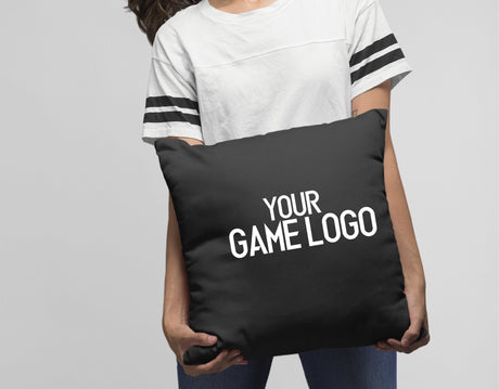 Custom Gamer Pillow, Gamer Team Logo, Video Game Logo Pillow, Game Lover Gift, Personalized Game Pillow, Streaming Game Decor, Streamer Gift - Arria Home