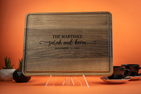 Custom Wedding Gift Cutting Board, Personalized Couple Name Cutting Board, Wedding Gift, Anniversary Gift, Housewarming Gift, Kitchen Decor - Arria Home