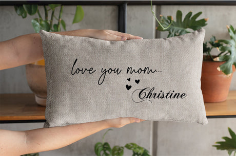 Personalized I love You Mom Pillow, Mothers Day Gift Idea, Mom Gift, Mothers Day Cushion, Mom Personalized Pillow, Gift for Her, Decorative - Arria Home