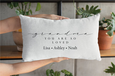 Personalized Grandma Pillow, Custom Pillow, Grandkids Names Pillow, Gift for Grandma, Personalized Grandma Gift, Mothers Day Gift Idea - Arria Home