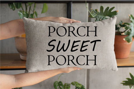 Porch Sweet Porch Pillow, Porch Life Decor, Garden Decor, Personalized Pillow, Porch Lumbar Pillow, Housewarming Gift, Spring Decor, Gift - Arria Home