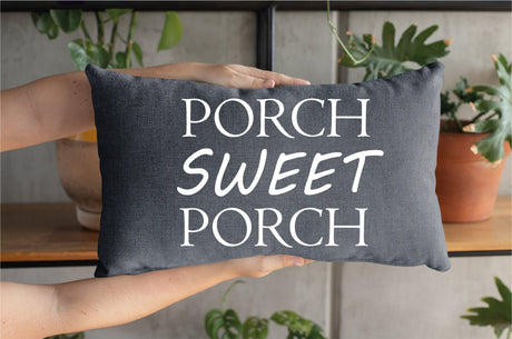 Porch Sweet Porch Pillow, Porch Life Decor, Garden Decor, Personalized Pillow, Porch Lumbar Pillow, Housewarming Gift, Spring Decor, Gift - Arria Home