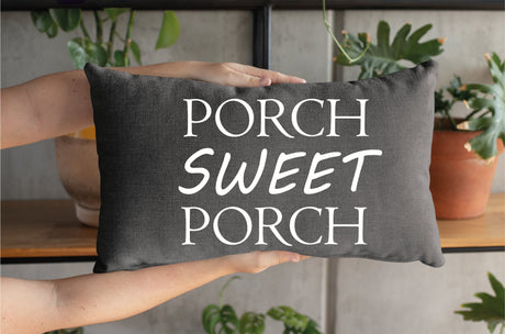 Porch Sweet Porch Pillow, Porch Life Decor, Garden Decor, Personalized Pillow, Porch Lumbar Pillow, Housewarming Gift, Spring Decor, Gift - Arria Home