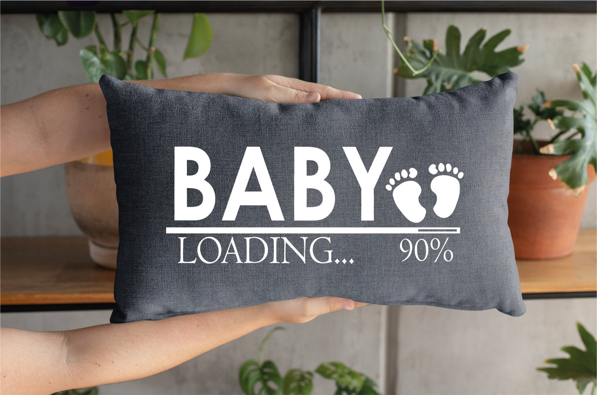 Baby Loading Pregnancy Pillow, Mom to be Pillow, Pregnancy Announcement Pregnancy Gift, Baby Reveal, New Mom, Personalized Pillow, Custom - Arria Home