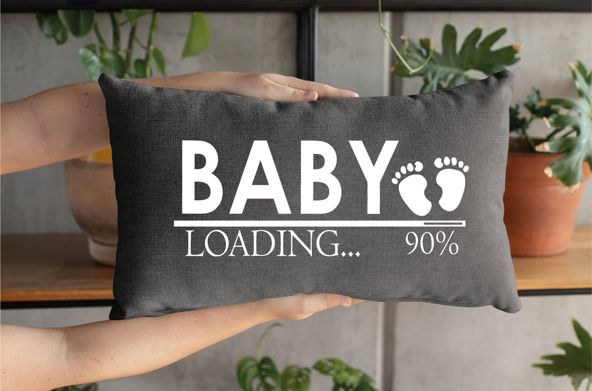 Baby Loading Pregnancy Pillow, Mom to be Pillow, Pregnancy Announcement Pregnancy Gift, Baby Reveal, New Mom, Personalized Pillow, Custom - Arria Home