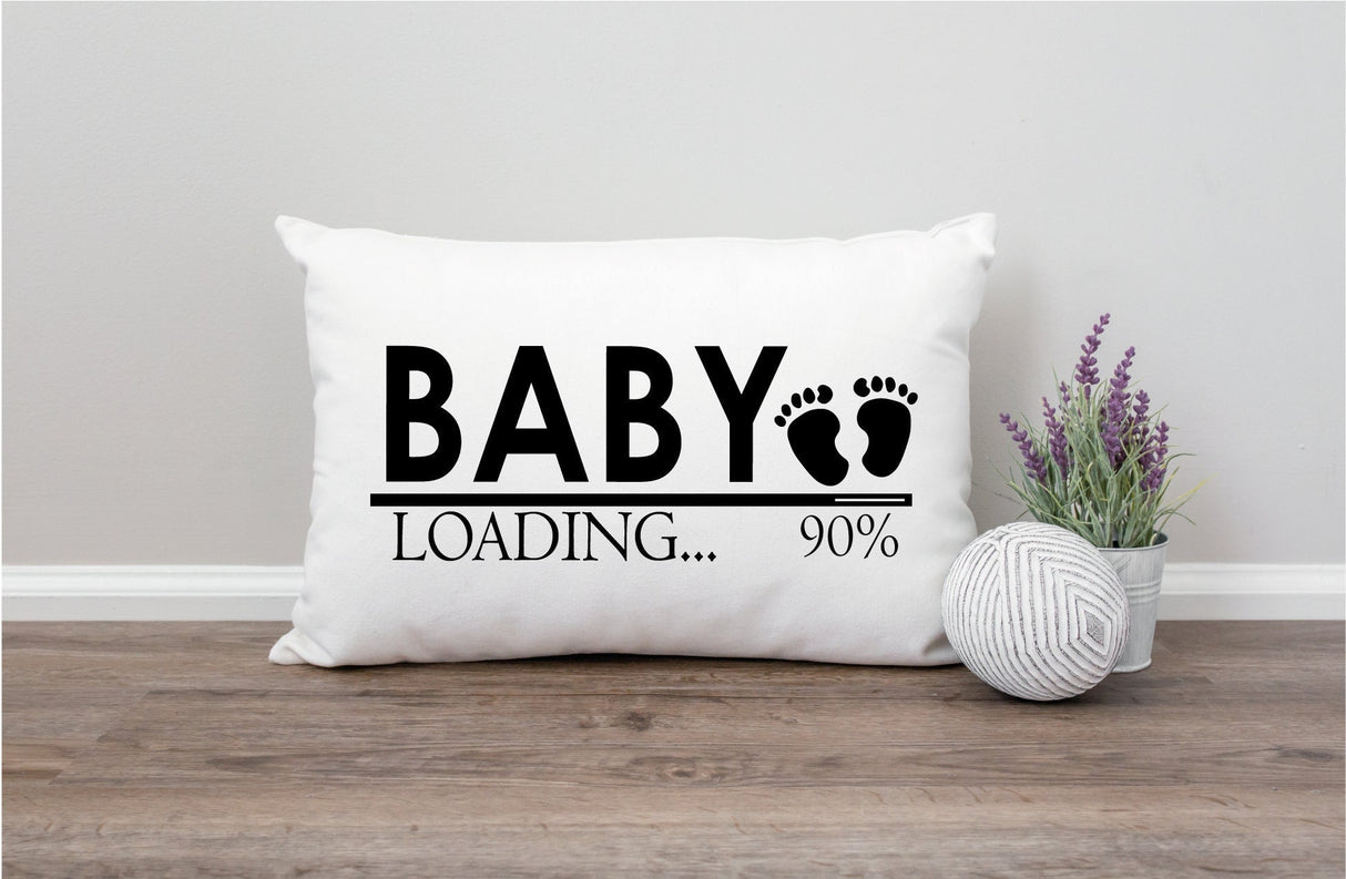 Baby Loading Pregnancy Pillow, Mom to be Pillow, Pregnancy Announcement Pregnancy Gift, Baby Reveal, New Mom, Personalized Pillow, Custom - Arria Home