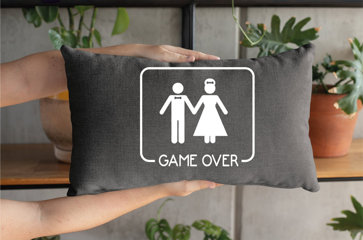 Funny Wedding Game Over Pillow, Funny Wedding Gift, Men Gift, Funny Wedding Party, Couple Gift, Engagement Funny Gift, Funny Wedding - Arria Home