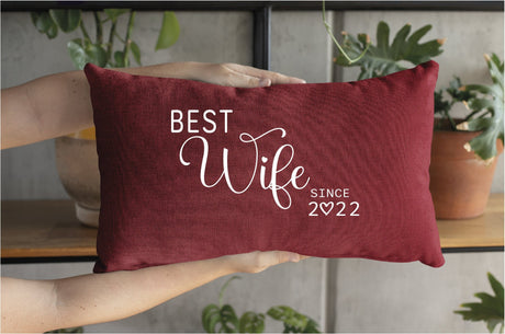 Personalized Best Wife Ever Pillow, Wife Pillow, Wife Birthday Gift, Mothers Day Gift from Husband, Couple Gift, Anniversary Gift, Decor - Arria Home