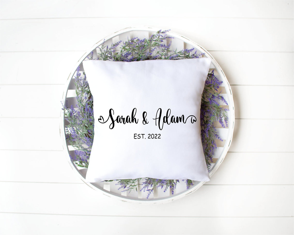 Personalized Couple Name Pillow, Personalized Name Pillow, Custom Wedding Pillow, Anniversary Gift, Gift for Couple, Engagement Gift, Decor - Arria Home