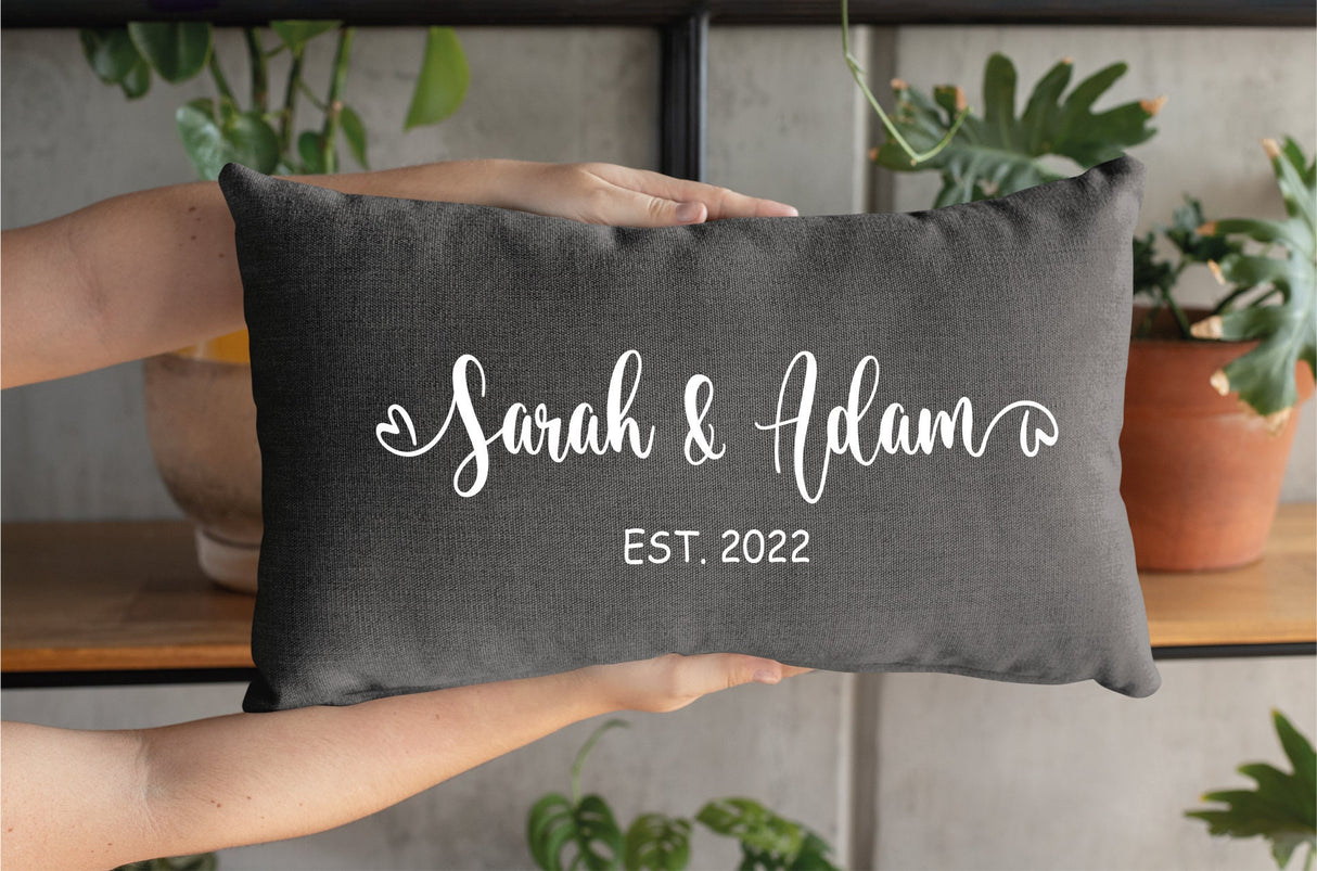 Personalized Couple Name Pillow, Personalized Name Pillow, Custom Wedding Pillow, Anniversary Gift, Gift for Couple, Engagement Gift, Decor - Arria Home