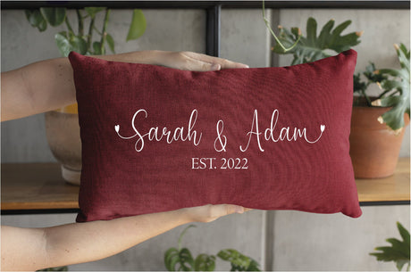 Personalized Couple Name Pillow, Personalized Name Pillow, Custom Wedding Pillow, Anniversary Gift, Gift for Couple, Engagement Gift, Decor - Arria Home