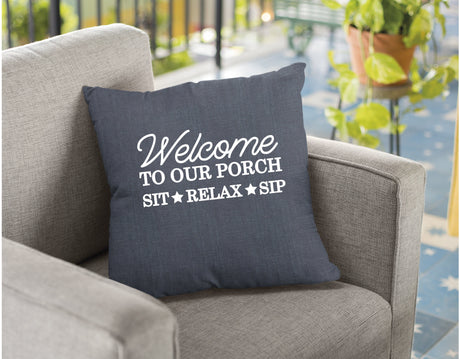 Funny Welcome Porch Pillow, Porch Life Decor, Garden Bench Pillow, Spring Outdoor Pillow, Farmhouse Decor, Custom Pillow, Personalized - Arria Home