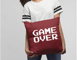 Personalized Game Over Lumbar Pillow, Game Chair Pillow, Gamer Gift, Gaming Gift, Game Room Decor, Gift for Gamer, Streamer Gift, Custom - Arria Home