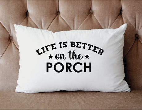 Porch Life Pillow, Outdoor Garden Decor, Porch Swing Chair Pillow, Outdoor Pillows, Lumbar Bench Pillow, Throw Pillow, Country Decor, Gift - Arria Home