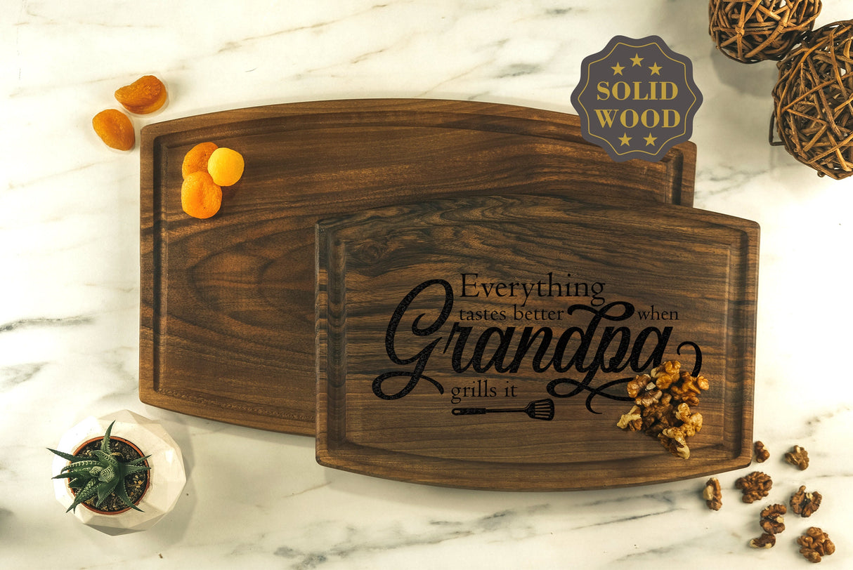 Custom Gift for Grandpa, Fathers Day Cutting Board Gift, Grilling Grandpa Gift, Custom Cutting Board, Fathers Day Gift Idea, BBQ Gift, Grill - Arria Home