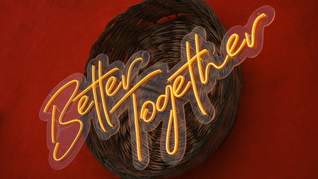 Personalized Better Together Neon Sign, Better Together Backdrop Sign, Bedroom Wall Decor, Neon Sign Bedroom, Wall Hangings, Custom Sign - Arria Home