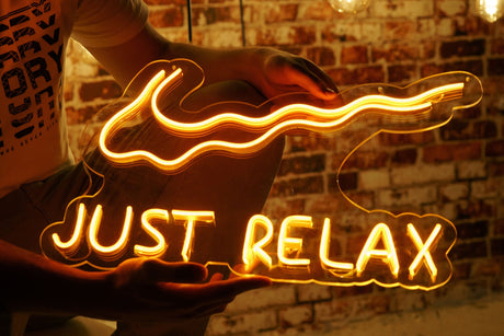 Custom Just Relax Neon Sign, Wall Decor, Custom Neon Light Wall Hangings, Party Decor, Neon Sign Bedroom, Led Neon Sign, Neon Wall Art Sign - Arria Home