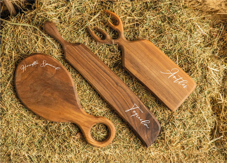 Cutting Board With Engraved Logo, Custom Logo Wood Board, Restaurant Branding, Engraved Business Logo, Walnut Oak Maple Cutting Board, Logo - Arria Home