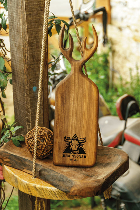 Cutting Board With Engraved Logo, Custom Logo Wood Board, Restaurant Branding, Engraved Business Logo, Walnut Oak Maple Cutting Board, Logo - Arria Home