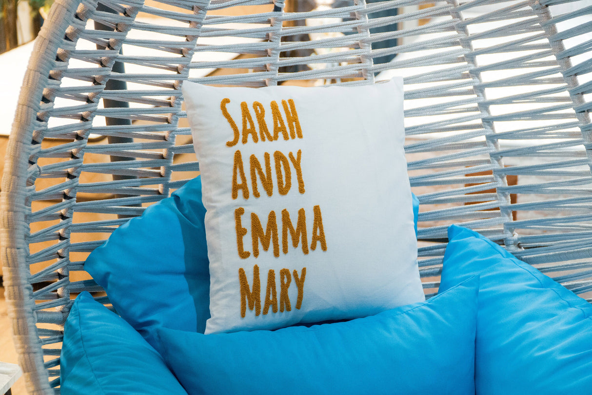 Custom Embroidery Family Names Pillow, Personalized Names Pillow,, Grandchildren Names Pillow, Grandma Gift, Gitf for Her, Gift for Mom - Arria Home