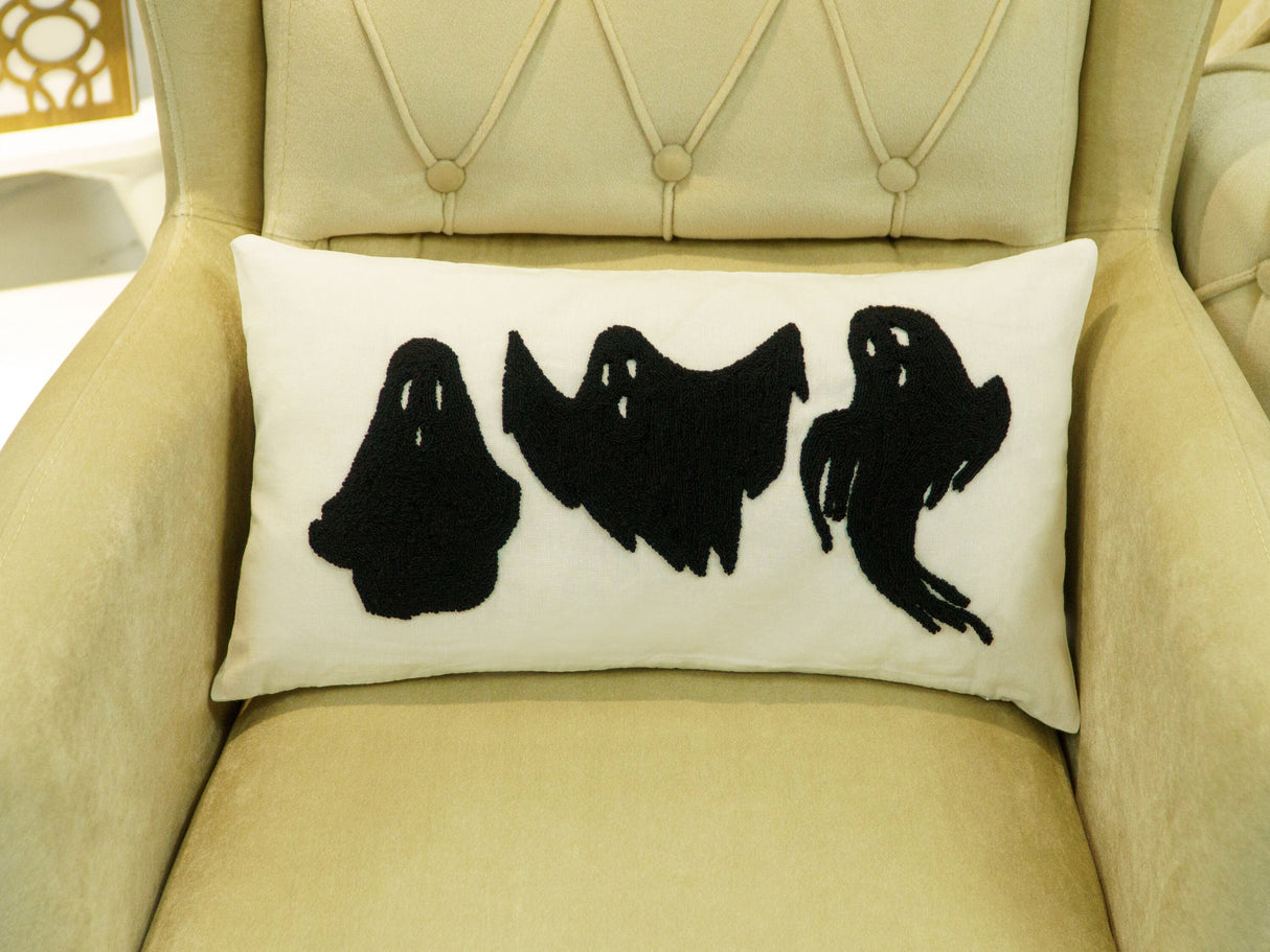 Halloween Ghost Punch Needle Pillow, Ghost Pillow, Halloween Ghost Decor, Halloween Decorations, Halloween Pillow Cover, Throw Pillow, Gift - Arria Home