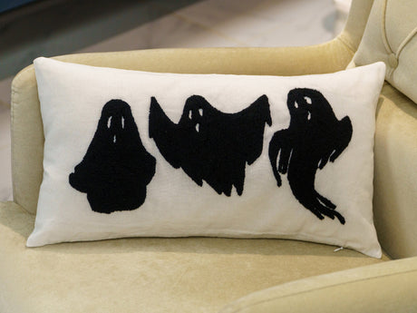 Halloween Ghost Punch Needle Pillow, Ghost Pillow, Halloween Ghost Decor, Halloween Decorations, Halloween Pillow Cover, Throw Pillow, Gift - Arria Home