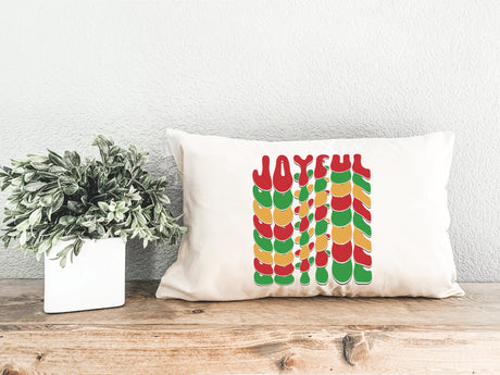 Christmas Color Joyful Pillow, Christmas Decorations, Home Decor, Colorful Christmas, Christmas Pop Art Pillow, Noel Decor, Xmas Decor, Gift - Arria Home