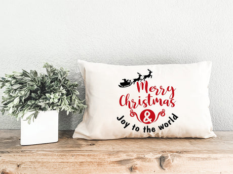 Merry Christmas Pillow, Christmas Lumbar Pillow, Christmas Throw Pillow, Christmas Decorations, Noel Decor, Xmas Pillow, Christmas Gift - Arria Home