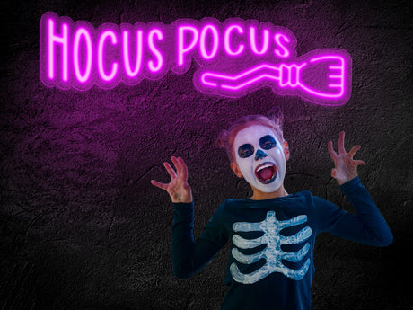 Custom Hoccus Pocus Helloween Neon Sign, Halloween Lights, Halloween Decorations, Fall Decor Light, Led Neon Sign, Fall Outdoor Light Up - Arria Home