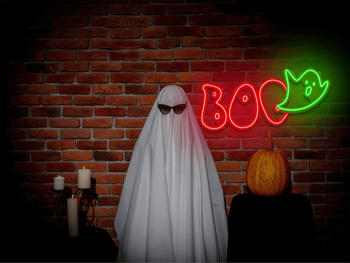 Personalized BOO Halloween Neon Light, Halloween Neon Sign, Halloween Sign, Fall Light Up Halloween Sign, Led Neon Sign, Halloween Decor - Arria Home