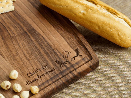 Retirement Gift Cutting Board Personalized, Happy Retirement, Personalized Wood Board, Custom Cheese Board, Charcuterie Board Personalized - Arria Home