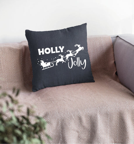 Santa Sleigh Decor Pillow, Christmas Decor, Christmas Pillow, Holly Jolly Sleigh Pillow, Xmas Lumbar Pillow, Noel Throw Pillow, Christmas - Arria Home