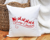 Merry Christmas Santa Sleigh Pillow, Christmas Decor, Christmas Gift, Xmas Lumbar Pillow, Noel Throw Pillow, Christmas Pillow Cover, Cushion - Arria Home