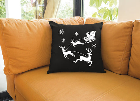 Christmas Deers and Sleigh Pillow, Christmas Pillow, Christmas Decor, Christmas Gift, Xmas Pillow Cover, Noel Lumbar Pillow, Farmhouse Decor - Arria Home