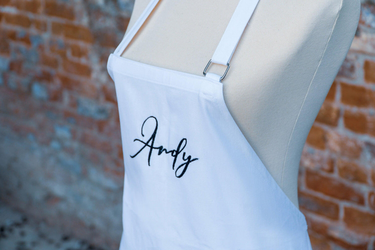 Custom Name Embroidered Apron, Name Apron, Cooking Apron, Cute Apron, Personalized Apron, Apron With Name, Embroidered Apron, Gift for Mom - Arria Home