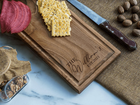 Charcuterie Board Custom, Personalized Serving Board, Mongramed Cheese Board, Anniversary Gift, Engagement Gift, Christmas Gift for Couple - Arria Home