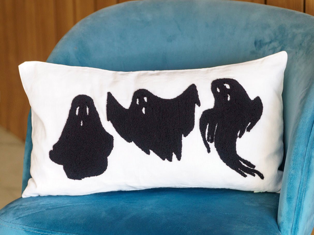 Halloween Ghost Punch Needle Pillow, Ghost Pillow, Halloween Ghost Decor, Halloween Decorations, Halloween Pillow Cover, Throw Pillow, Gift - Arria Home