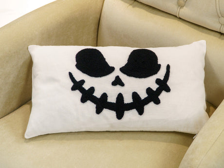 Halloween Pumpkin Face Pillow, Funny Halloween Decor, Punch Needle Embroidered Halloween Pillow, Halloween Decorations, October Pumpkin Gift - Arria Home