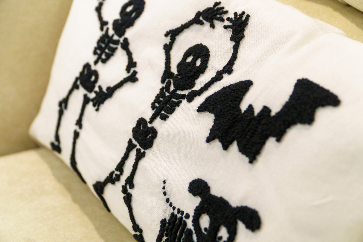 Halloween Skeleton Family Pillow, Dancing Skeletons Pillow, Halloween Decor, Halloween Pillow, Halloween Cushion, Funny Halloween, Gift - Arria Home