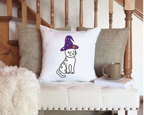 Halloween Decorative Pillow, Halloween Cute Cat Decor, Fall Decorations, Fall Pillow, Halloween Decor - Arria Home