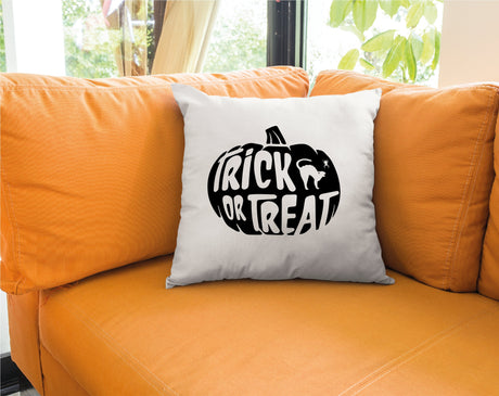 Trick or Treat Pumpkin Face Halloween Pillow, Fall Decorations, Halloween Decor, Halloween Gift, Accent Pillow, Farmhouse Decor, Pillow - Arria Home