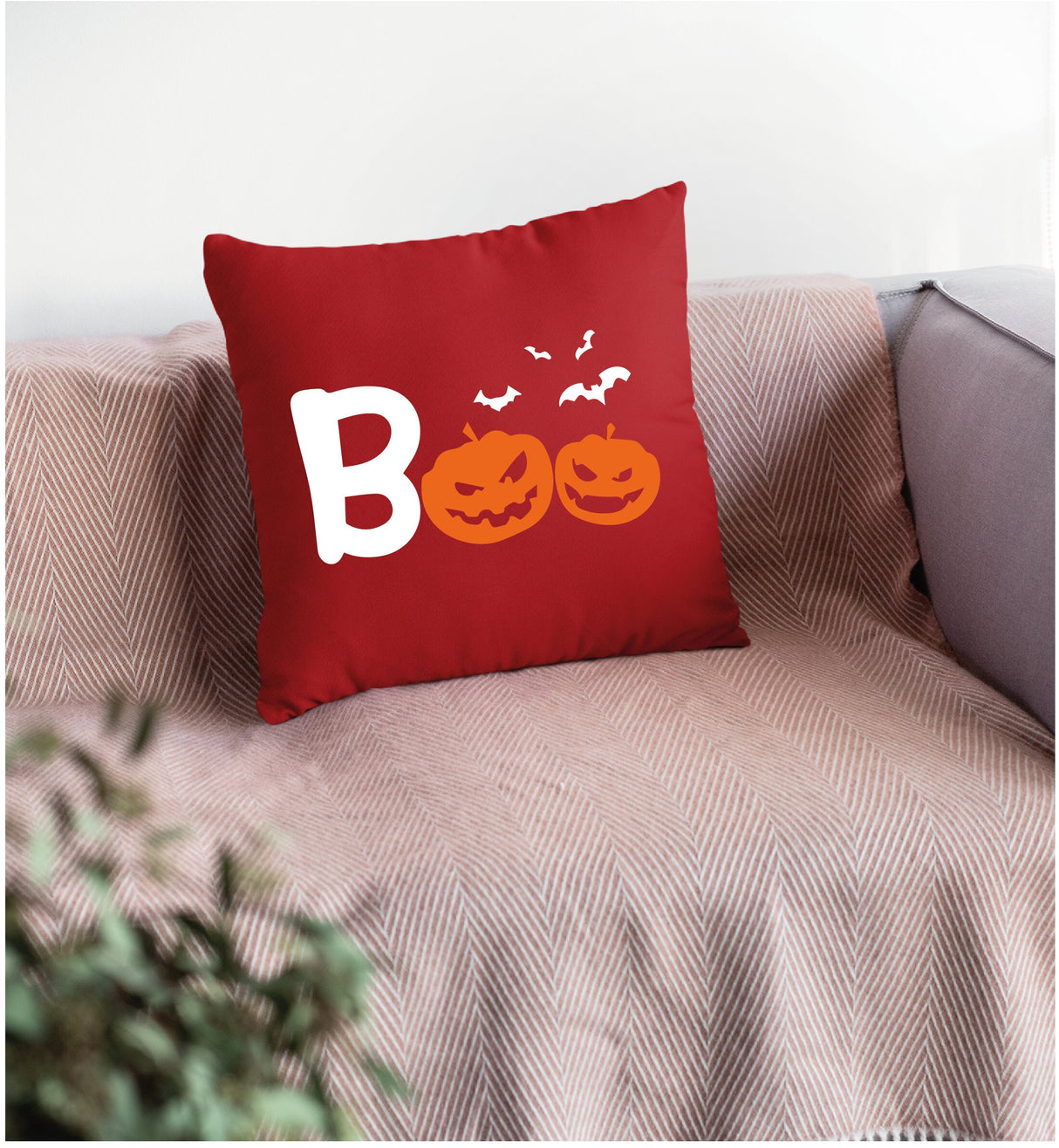 BOO Pumpkin Face Pillow, Halloween Decor, Fall Decorations, Holiday Decor, Halloween Lumbar Pillow, Halloween Throw Pillow, Halloween Gift - Arria Home