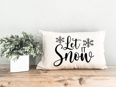 Let it Snow Christmas Decorative Pillow, Christmas Gift for Family, Noel Lumbar Pillow, Xmas Throw Pillow, Gift for Christmas, Home Decor - Arria Home