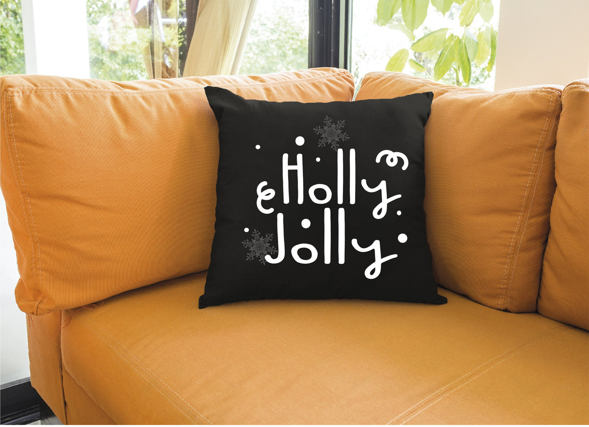 Holly Jolly Christmas Pillow, Christmas Decor, Custom Lumbar Pillow, Personalized Throw Pillow, Gift for Christmas, Boho Christmas Decor - Arria Home