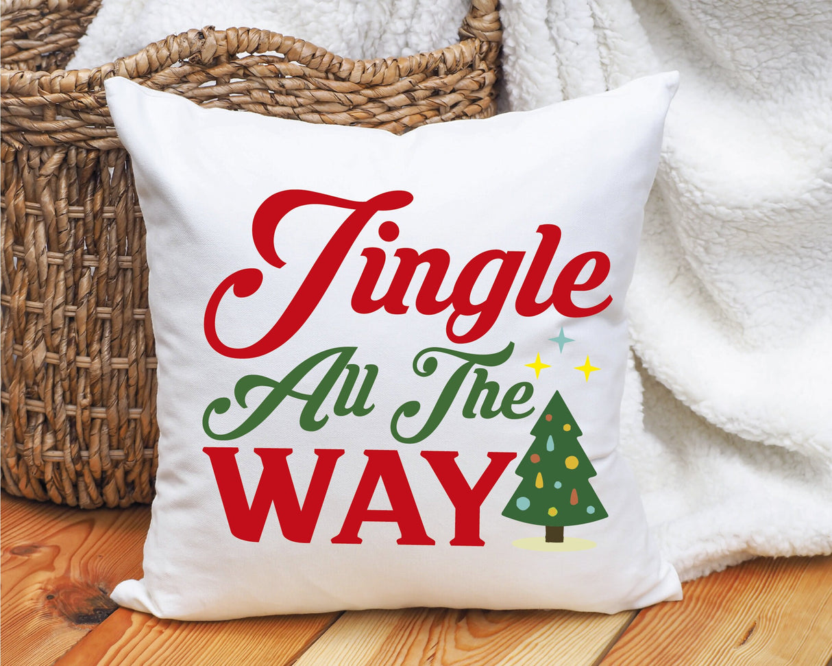 Jingle All The Way Christmas Pillow, Christmas Decorations, Christmas Lumbar Pillow, Christmas Gift, Home Decorative Pillow, Personalized - Arria Home