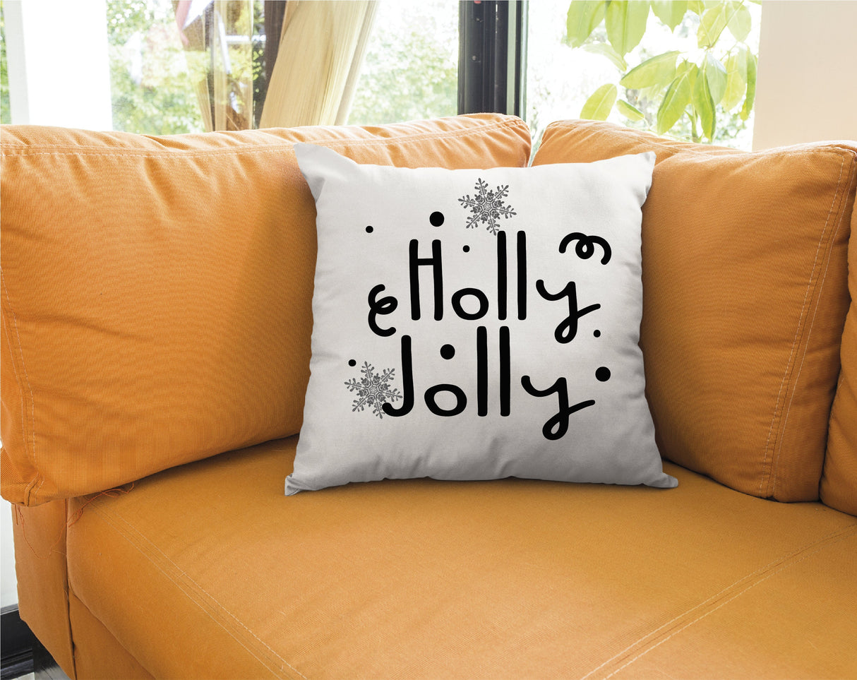 Holly Jolly Christmas Pillow, Christmas Decor, Custom Lumbar Pillow, Personalized Throw Pillow, Gift for Christmas, Boho Christmas Decor - Arria Home