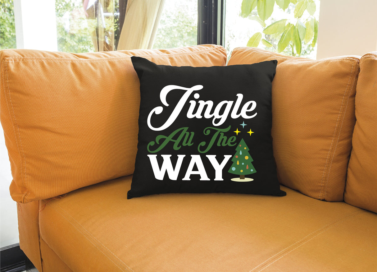 Jingle All The Way Christmas Pillow, Christmas Decorations, Christmas Lumbar Pillow, Christmas Gift, Home Decorative Pillow, Personalized - Arria Home